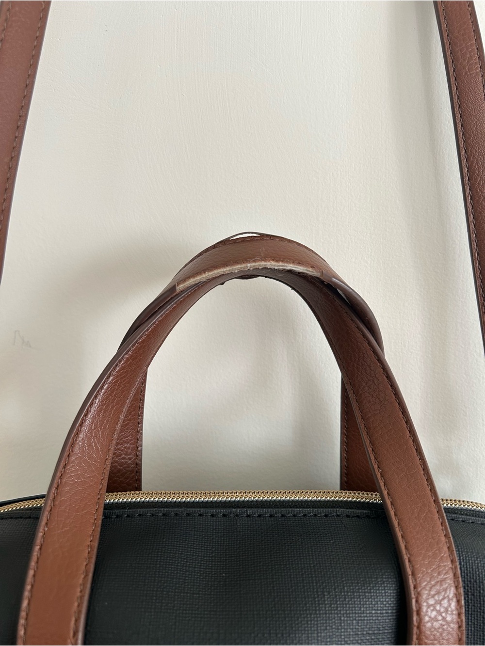 FOSSIL Classic Black and Brown Two-Tone Satchel Bag - Picture 10 of 13